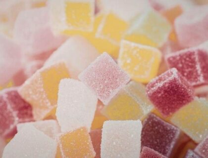 Cube gummies in assorted colors and flavors